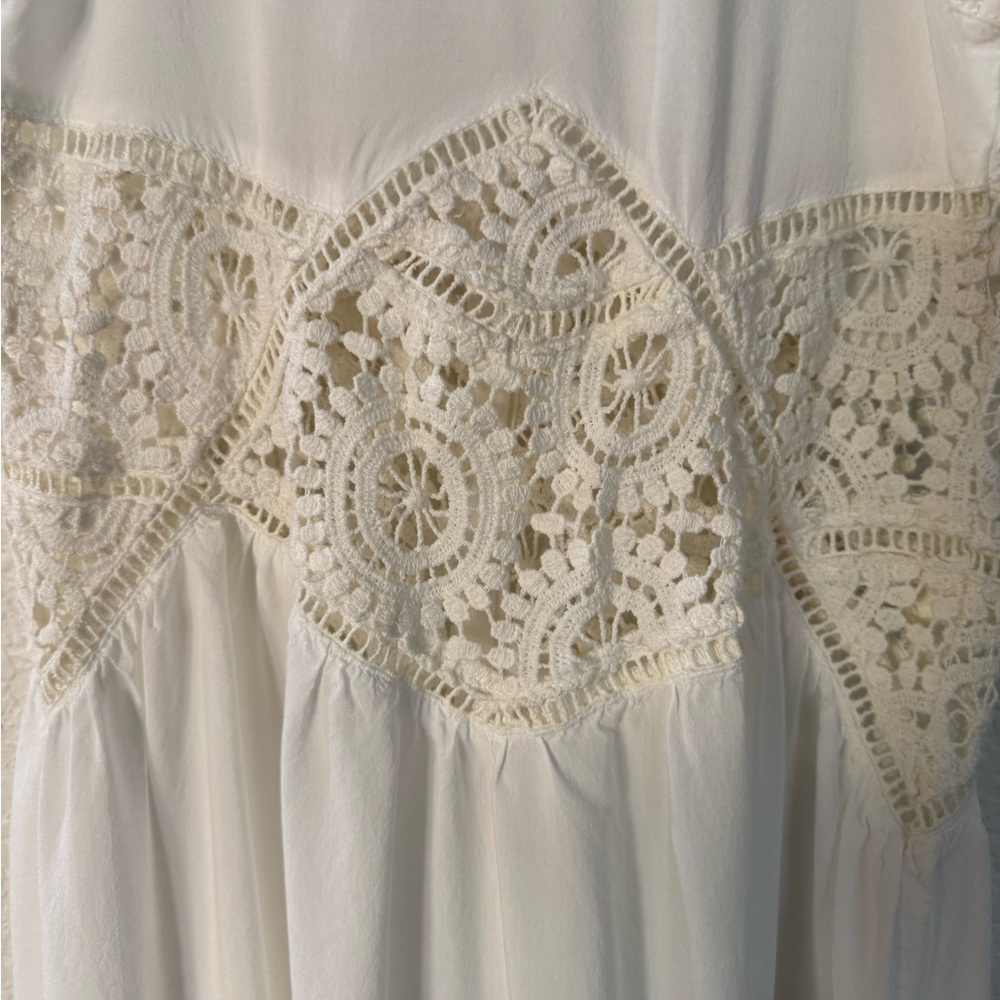 Kendall & Kylie White Crochet-Waist Button-Front Maxi Dress - Picture 9 of 15